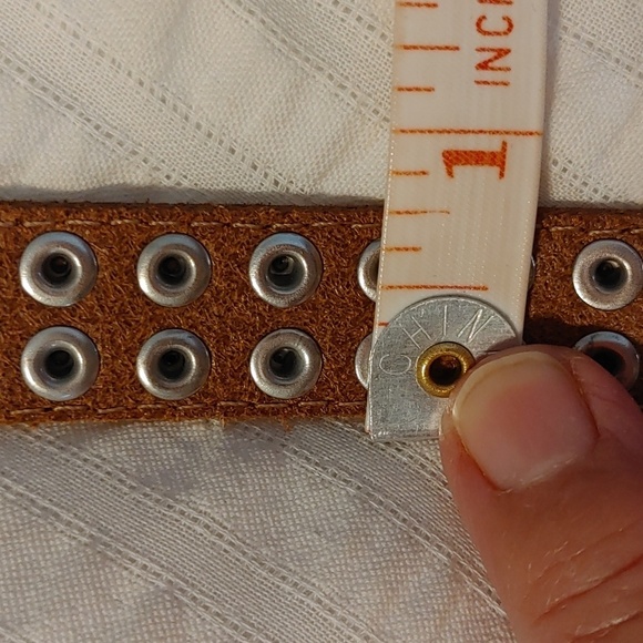 Tan Leather studded Belt - Picture 8 of 9